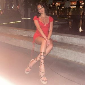 BLACK LACE-UP WEDGES | NEVER WORN | SIZE 8